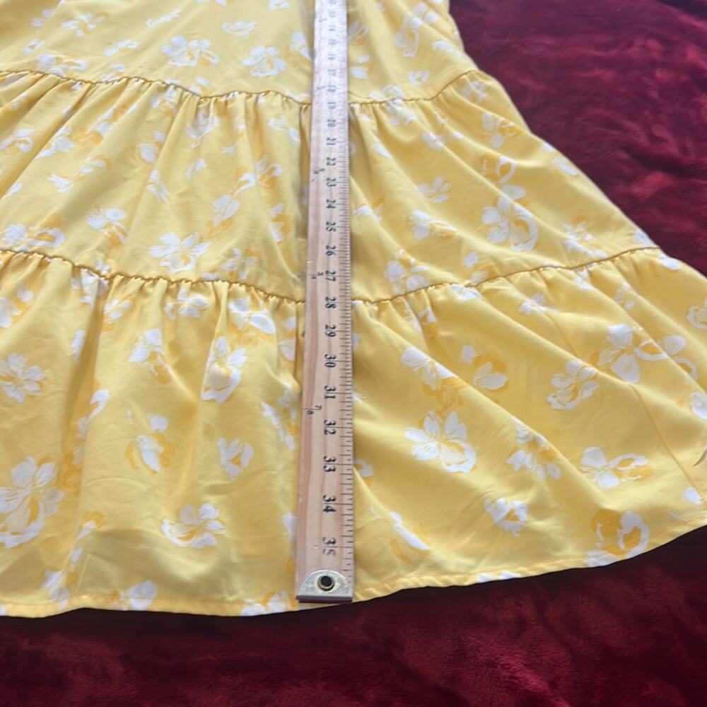 NWT Banana Republic MEDIUM Tiered Hem Yellow Dress - Picture 11 of 11